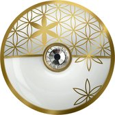 Goebel® - Lotus | Broche "Bloem des Levens Wit" | Porselein, 5cm, met glaskristallen en echt goud
