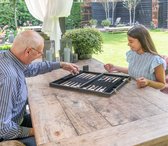 Longfield Games Backgammon 18 Inch - Similicuir Marron / Ecru