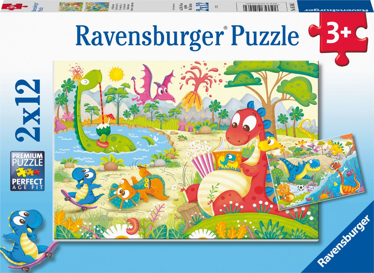 Ravensburger Kinderpuzzel 2 x 12 stukjes Lievelingsdino's