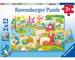 Ravensburger puzzel Lievelingsdino's - Twee puzzels - 12 stukjes - kinderpuzzel