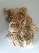 Curly Haar Messy Bun Knot Licht Goud Blond Wit Blond Mix Clip in met Schuifjes diverse kleuren