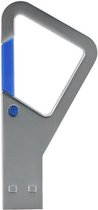 Sleutelhanger metaal usb stick 16gb blauw