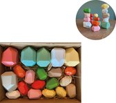 Femur - Houten Stapelstenen - Stapelblokken - Balancerende Stenen - Speelblokken - Montessori Speelgoed - Kinder Speelgoed - Educatieve Puzzel - Stapeltoren - Handgemaakt Speelgoed - 20 STUKS