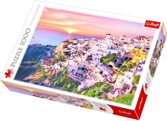 Foto: Trefl zonsondergang santorini puzzel 1000 stukjes