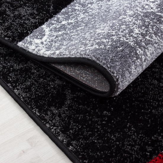 Tapis Hawaii Noir / Rouge Low Pole - 200x290 CM