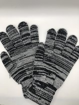 Warme Winter Handschoenen / Hoogwaardige Kwaliteit / Donkergrijs / Gestreept / One Size / Unisex.
