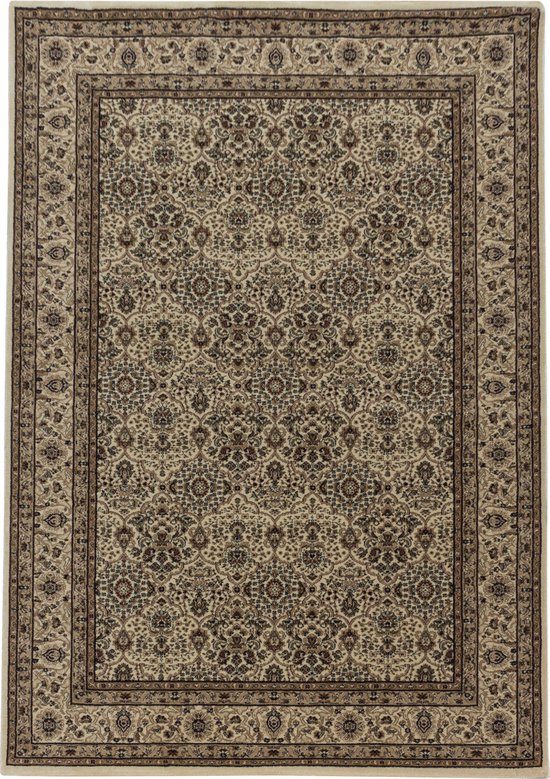 Tapis Impression Tabriz Oriental Classique Poils Ras Beige - 240x340 CM