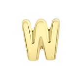 Gerecycled stalen goldplated charm letter - w