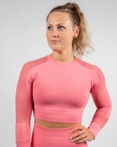 Spirit Long Sleeve Crop Top - Roze