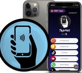 TapHet - Mini BLAUW - Jouw Socials Delen Met 1 Tap - NFC Sticker - Digitaal Visitekaartje - Telefoon Sticker - Social Media Marketing - Contactloos - NFC Tags