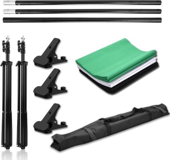 intini® Luxe Green Screen incl. Statief + 3 doeken Green screen