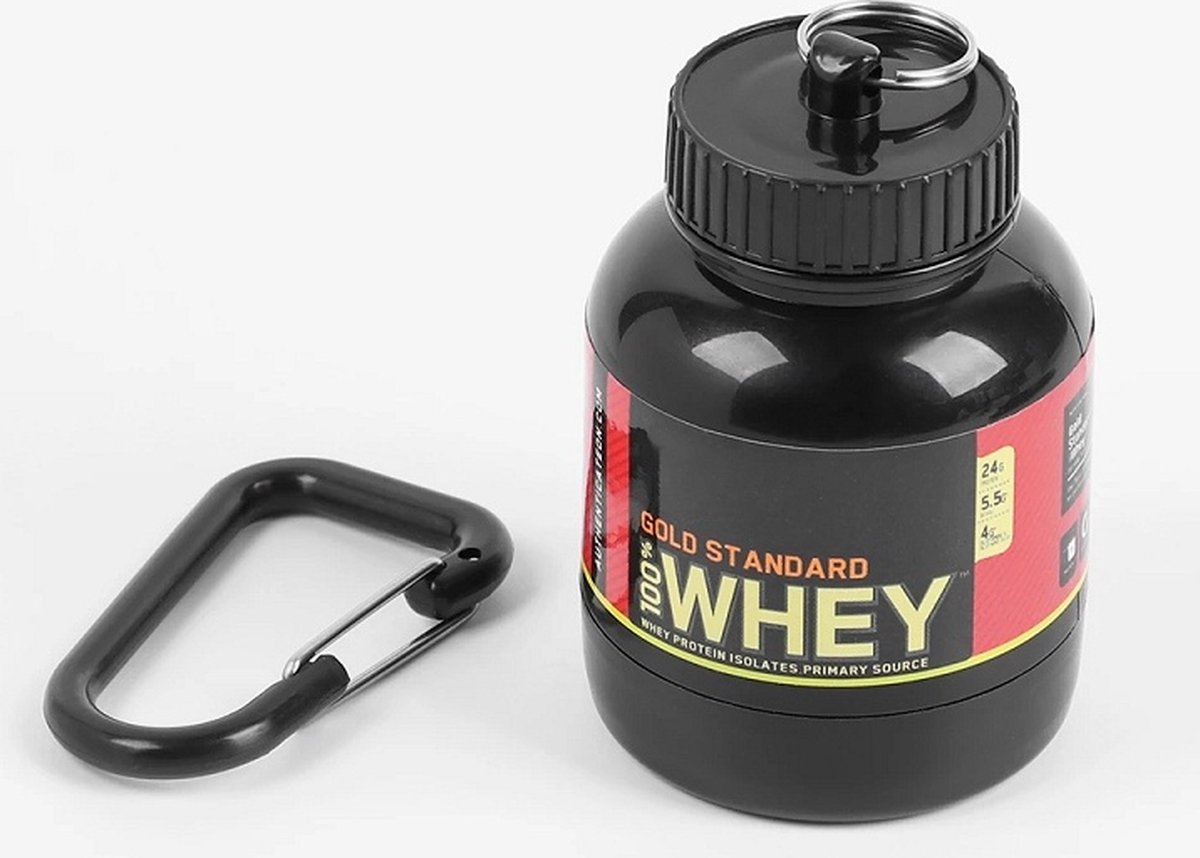 Whey keychain - Draagbare Whey houder - Whey Isolaat - Eitwitten -  Eiwitpoeder houder