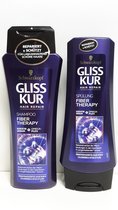 Gliss Kur - 3 x Shampoo Fiber Therapy 250 ml + 3 x Fiber Therapy Conditioner 200 ml - Voordeelverpakking
