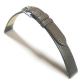 Horlogeband - Echt Leer - 12 mm - Donkerbruin - gestikt - soepel