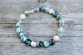 Boomagaat edelsteen kralen armband - 8 mm