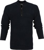 Blue Industry - Half Zip Trui Off Donkerblauw - Heren - Maat XXL - Modern-fit