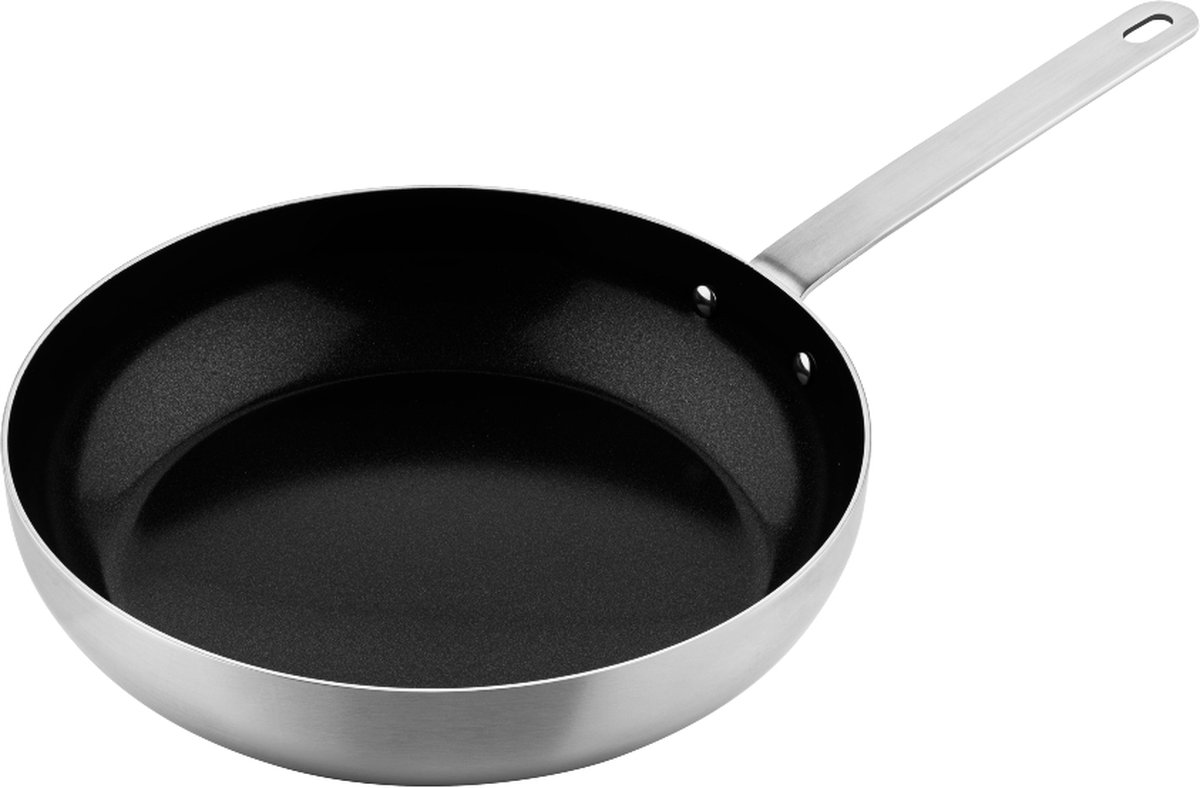 Soenil by ISENVI - Koekenpan inductie - 28 CM - keramische pan - RVS handgreep