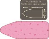Feligi Strijkplankovertrek - 140x55 cm - Shellfish Pink-gemetaliseerd katoen-complete set met Schuim en Viltlaag