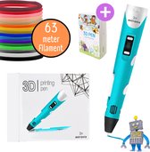 Astronix® - 3D Pen- Inclusief 63 Meter Filament - 12 kleuren - 3D Pen Houder - 3D Teken Template Boek - Blauw - Voor Kinderen
