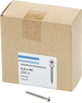 Hoenderdaal Spaanplaatschroef RVS platverzonken kop TX20 voldraad 4.0X40 (per 200 stuks)