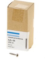 Hoenderdaal Vis pour aggloméré en acier inoxydable tête fraisée plate PZ2 filetage complet 4.0X25 (par 200 pièces)