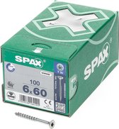 SPAX 191010600603 Universele schroef, Verzonken kop, 6 x 60, Deeldraad, T-STAR plus T30 - WIROX - 100 stuks