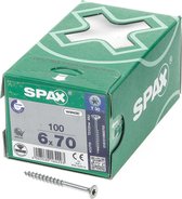 SPAX 191010600703 Universele schroef, Verzonken kop, 6 x 70, Deeldraad, T-STAR plus T30 - WIROX - 100 stuks