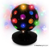 PartyFunLights Discolamp - roterend - Zwart met multicolor - 20 cm