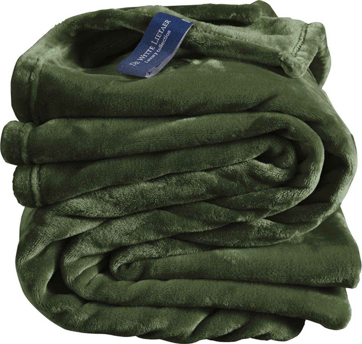 De Witte Lietaer Fleece deken Cosy Khaki - 150 x 200 cm - Groen