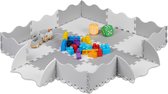 Relaxdays de jeu 25 pièces avec bord - tapis de puzzle chambre d'enfant - carreaux de jeu - puzzle de sol