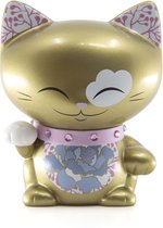Mani The Lucky Cat - Lucky Cat - Maneki Neko - Beeld - Cat 31 - 7 cm - Goud - Gelukskat - Geluksbrenger