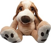 Elcee-Haly  – Unitoys – Hond Droopy nr. 3 – Knuffel – 3 tinten Bruin – 70 cm