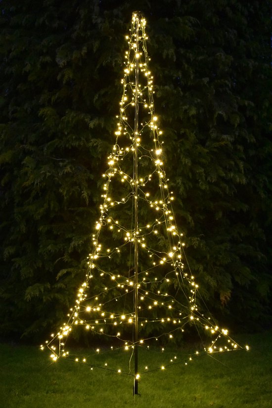 FlinQ Vlaggenmast Kerstboom 3m Warmwit - Licht Kerstboom - 480LEDS - Kerstboom Verlichting - Kerstverlichting Buiten - FlinQ