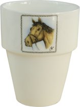 Boerenwinkel Melkbeker Paard - Servies - 160 ml - Wit - 1 Stuk