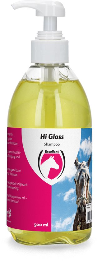 Excellent Hi Gloss Shampoo - Ruikt lekker, verzorgt en laat een diepe glans achter - Paarden - 500 ml - Holland Animal Care