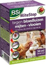 BSI - Mitestop 50 ml Concentraat - Bestrijding van rode bloedluizen, mijten en andere parasieten bij kippen, duiven en vogels - 10 ml MideStop + 1 l water = 10 m²