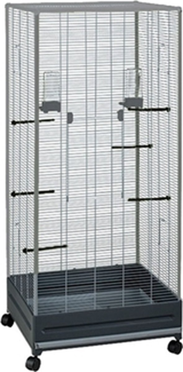 Voltrega Voliere 420 - Vogelkooi - Grijs - 65 x 54 x 150 cm thumbnail 3