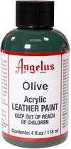 Angelus Leather Acrylic Paint - textielverf voor leren stoffen - acrylbasis - Olive - 118ml