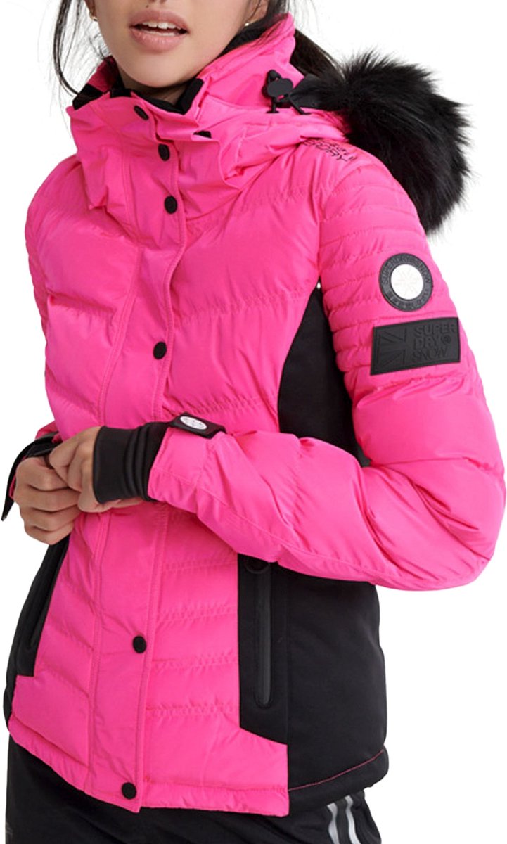 Superdry Wintersportjas - Maat S - Vrouwen - roze/zwart | bol.com