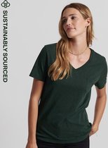 Superdry Dames tshirt T-shirt van biologisch katoen met V-hals en borstzak