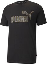 Puma Graphic T-shirt - Mannen - zwart - grijs - geel