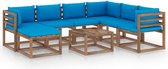 Decoways - 8-delige Loungeset met lichtblauwe kussens