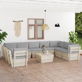 Decoways - 10-delige Loungeset met kussens pallet vurenhout