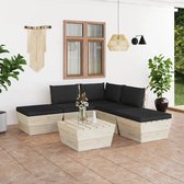 Decoways - 6-delige Loungeset met kussens pallet vurenhout