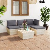 Decoways - 5-delige Loungeset met kussens pallet vurenhout