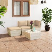 Decoways - 4-delige Loungeset met kussens pallet vurenhout