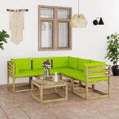 Decoways - 6-delige Loungeset met heldergroene kussens