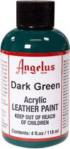 Peinture acrylique pour cuir Angelus - peinture textile pour tissus en cuir - base acrylique - Vert foncé - 118ml
