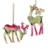 Set van 8cm Kurt S. Adler acryl rendier ornament
