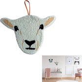 Wandkleed - Leuke Muurdecoratie Kinderkamer Babykamer Prent - Schaap 100% Polyester - 27 x 1 x 29 cm